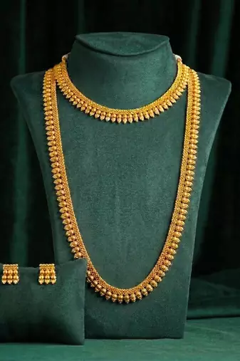 Short & long necklace earrings set for women maharani haar south