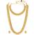 Gold plated choker long necklace and earrings set maharani haar