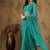 Teal embroidered sarees