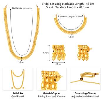 Short & long necklace earrings set for women maharani haar south 4