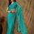 Teal embroidered sarees
