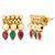 Red green choker long necklace and earrings set maharani haar