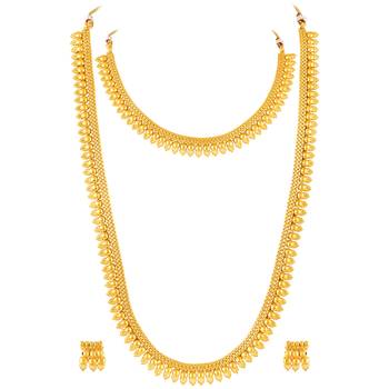 Short & long necklace earrings set for women maharani haar south 5