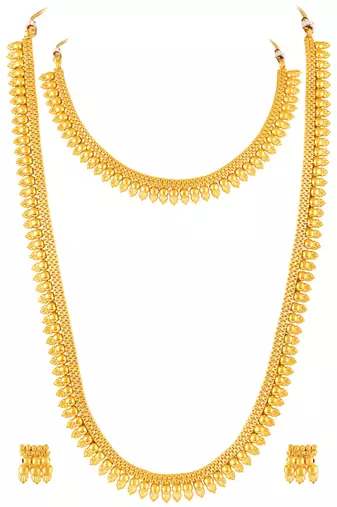 Short & long necklace earrings set for women maharani haar south