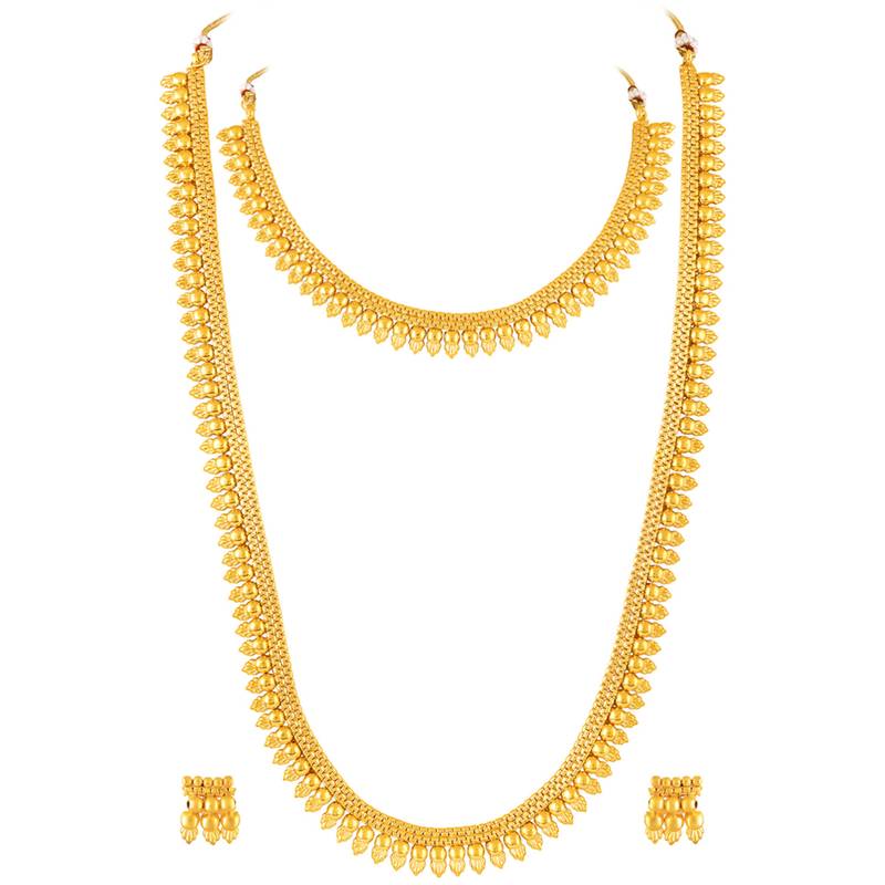 Short & long necklace earrings set for women maharani haar south