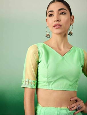 Green embroidered   sarees 4