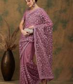 Pink embroidered  sarees