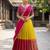 South Indian Style Semi-Stitched Half Saree with Blouse and Dupatta