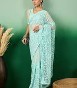 Blue embroidered  sarees