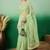 Green floral embroidered net saree