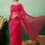 Pink embroidered saree with blouse piece