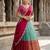 South Indian Style Semi-Stitched Half Saree with Blouse and Dupatta