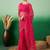 Pink embroidered saree with blouse piece