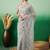 Grey embroidered festive net saree