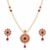 Certified Pearls Ruby Floral Pendant Set with Matching Earrings