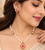 Certified Pearls Ruby Floral Pendant Set with Matching Earrings