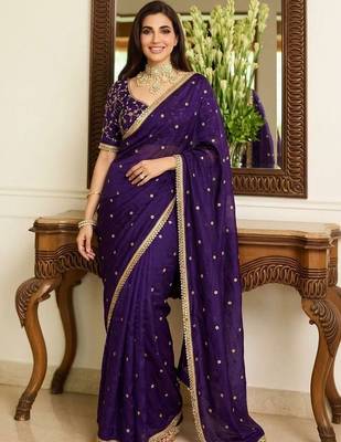 Purple embellished sarees blouse piece 2