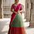 South Indian Style Semi-Stitched Half Saree with Blouse and Dupatta