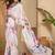 White satin designer saree