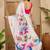 White satin designer saree