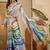 Multicolor satin designer saree