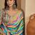 Multicolor satin designer saree