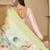 Green floral satin saree