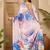 Multicolor women multicolor satin designer saree