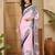 Pink paisley satin designer saree