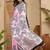 Pink paisley satin designer saree