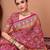 Pink ethnic motifs printed saree with unstitched blouse