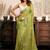 Sea green sea green linen ready to wear saree with printed design