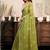 Sea green sea green linen ready to wear saree with printed design