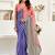 Red red linen ready to wear saree with printed design