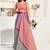 Red red linen ready to wear saree with printed design