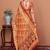 Rust ethnic motifs printed zari banarasi saree