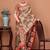 Beige ethnic motifs printed banarasi saree