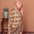 Beige ethnic motifs printed banarasi saree