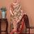 Beige ethnic motifs printed banarasi saree