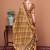Brown women ethnic motifs printed festive wear saree with matching unstitched blouse
