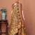 Brown women ethnic motifs printed festive wear saree with matching unstitched blouse