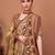 Brown women ethnic motifs printed festive wear saree with matching unstitched blouse
