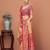 Beige women ethnic motifs printed festive wear saree with matching unstitched blouse