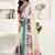 White white linen ready to wear saree with printed design