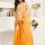 Mustard mustard linen ready to wear saree with printed design