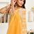 Mustard mustard linen ready to wear saree with printed design