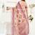 Pink pink linen ready to wear saree with printed design