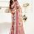 Pink pink linen ready to wear saree with printed design