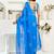 Blue royal blue linen ready to wear saree with printed design