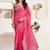 Magenta magenta linen ready to wear saree with printed design